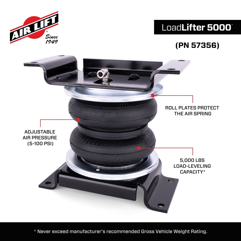 Ford Ranger Air Spring Kit - Air Lift - LoadLifter 5000 - `24-`26